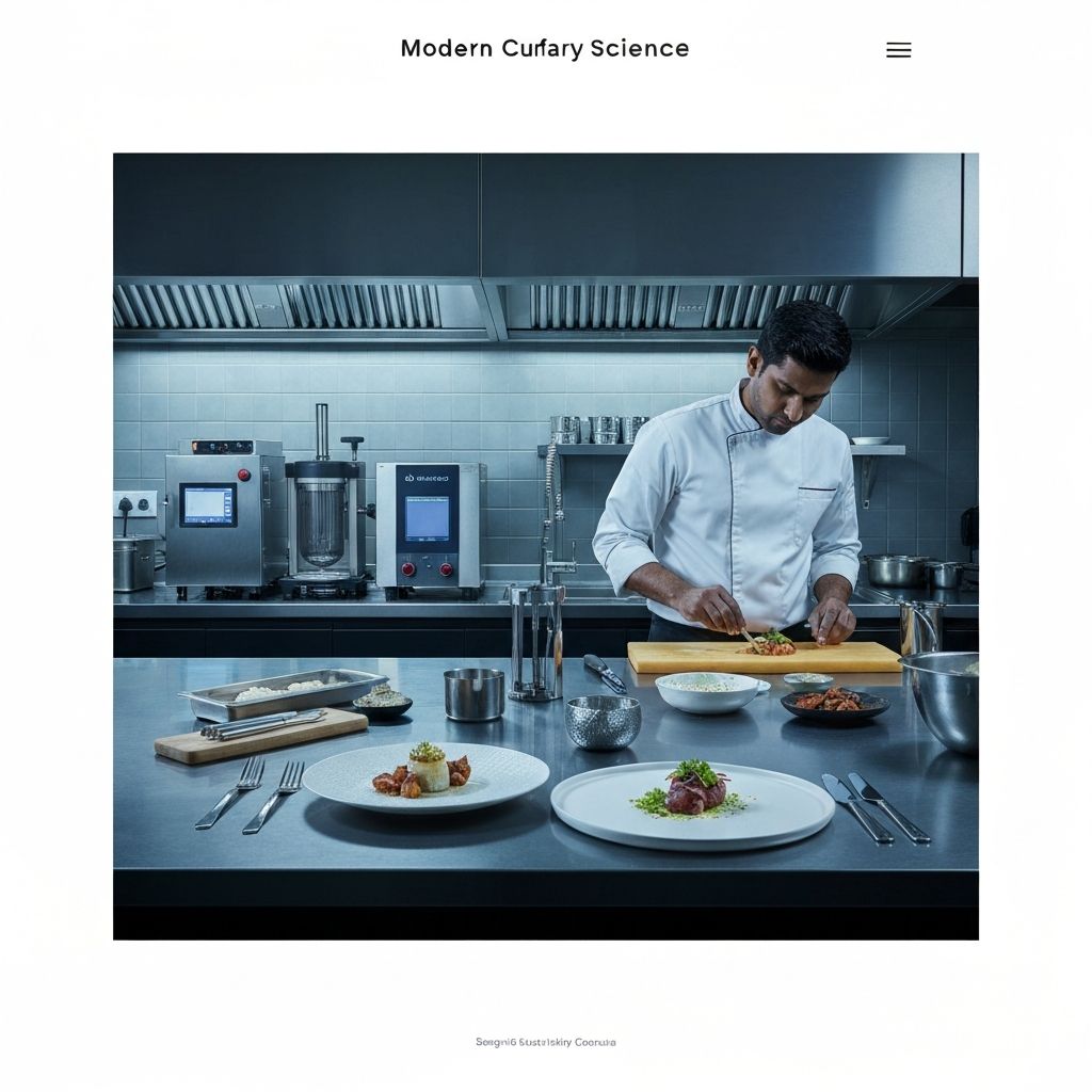Modern culinary science laboratory setting
